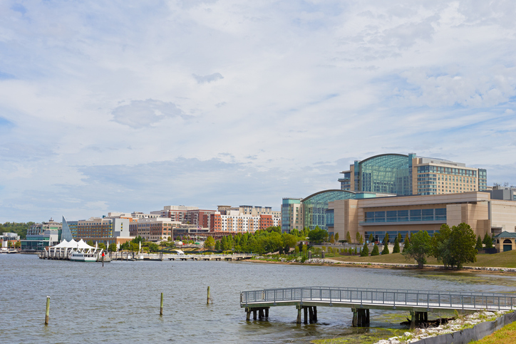 Water transport pier services visitors coming from Washington DC.