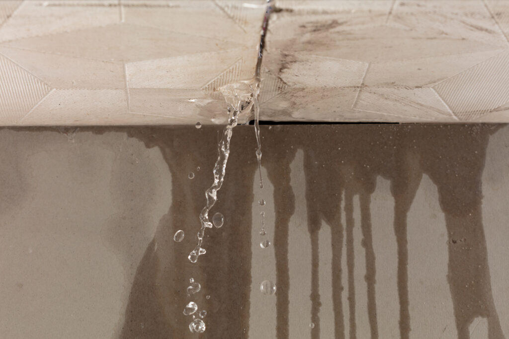 Water leaking from ceiling