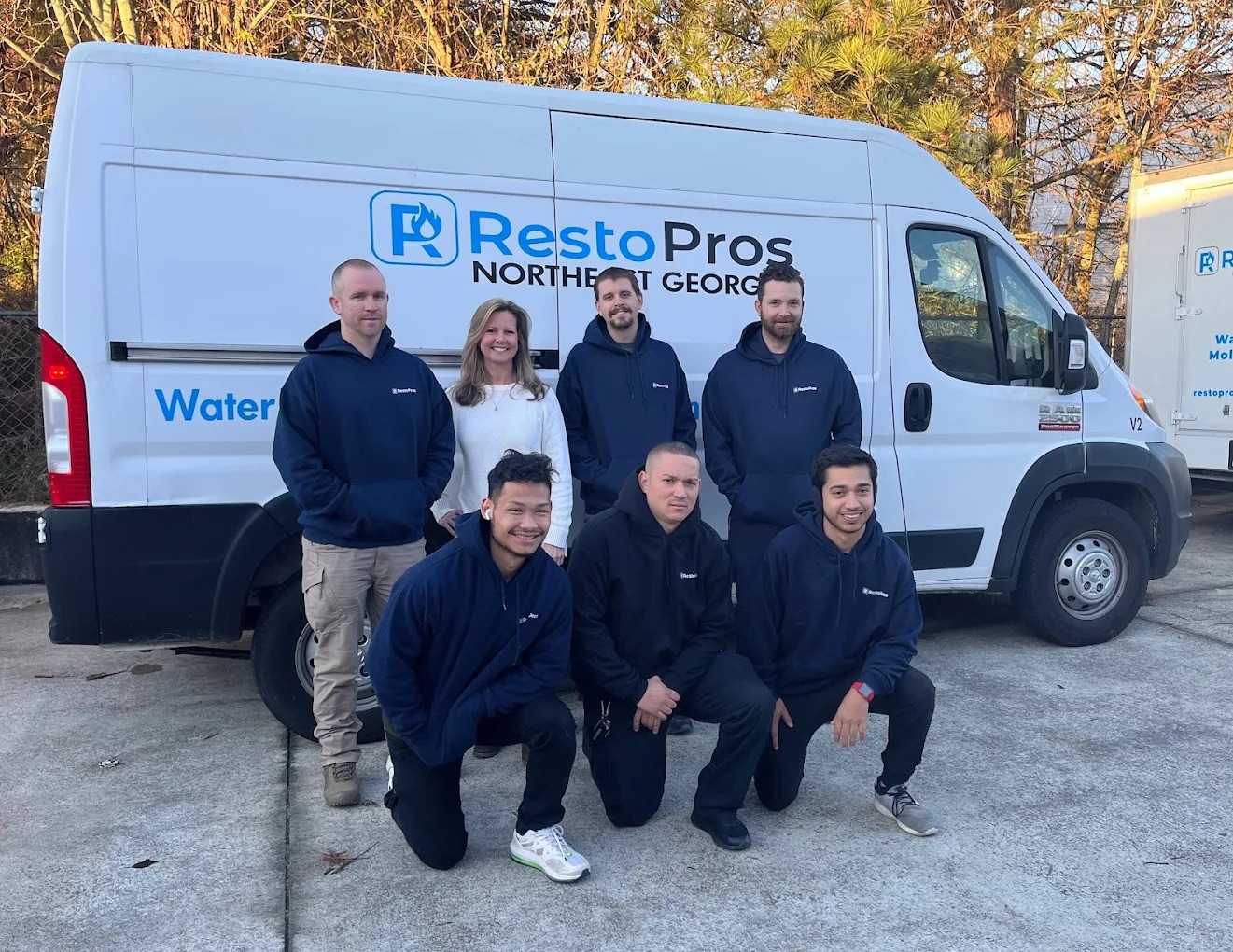 RestoPros of Northeast Georgia team standing infront of a RestoPros truck