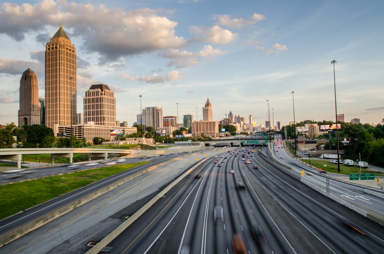 The impressive skyline of downtown Atlanta, Georgia.