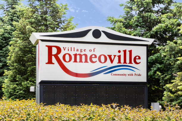 Romeoville, IL, USA - May 21, 2024: Romeoville is located in the Chicago suburbs with around 40,000 residents and home to Lewis University.