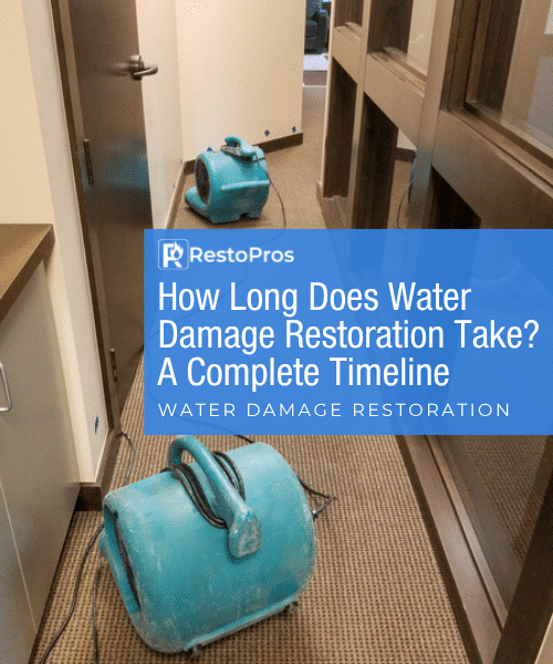header image of water damage fans drying damaged areas