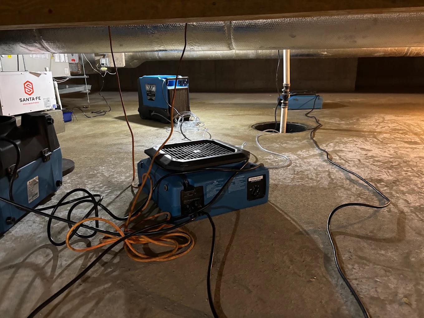 Basement in the process of being dried
