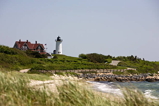 Scenic shot of Falmouth including the ocean and a lighthouse