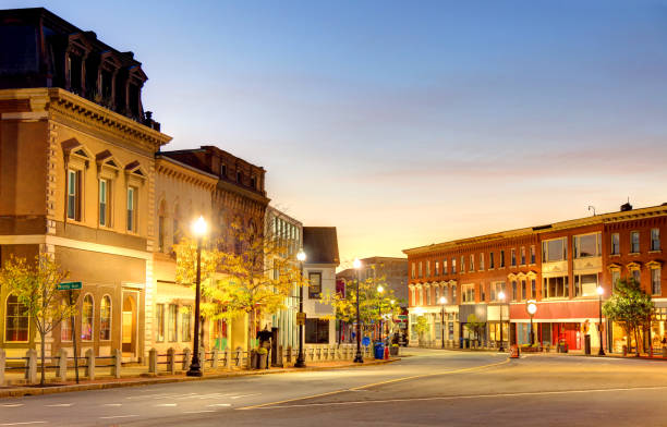 Street view of Taunton, a city in Bristol County, Massachusetts, United States. It is the seat of Bristol County.