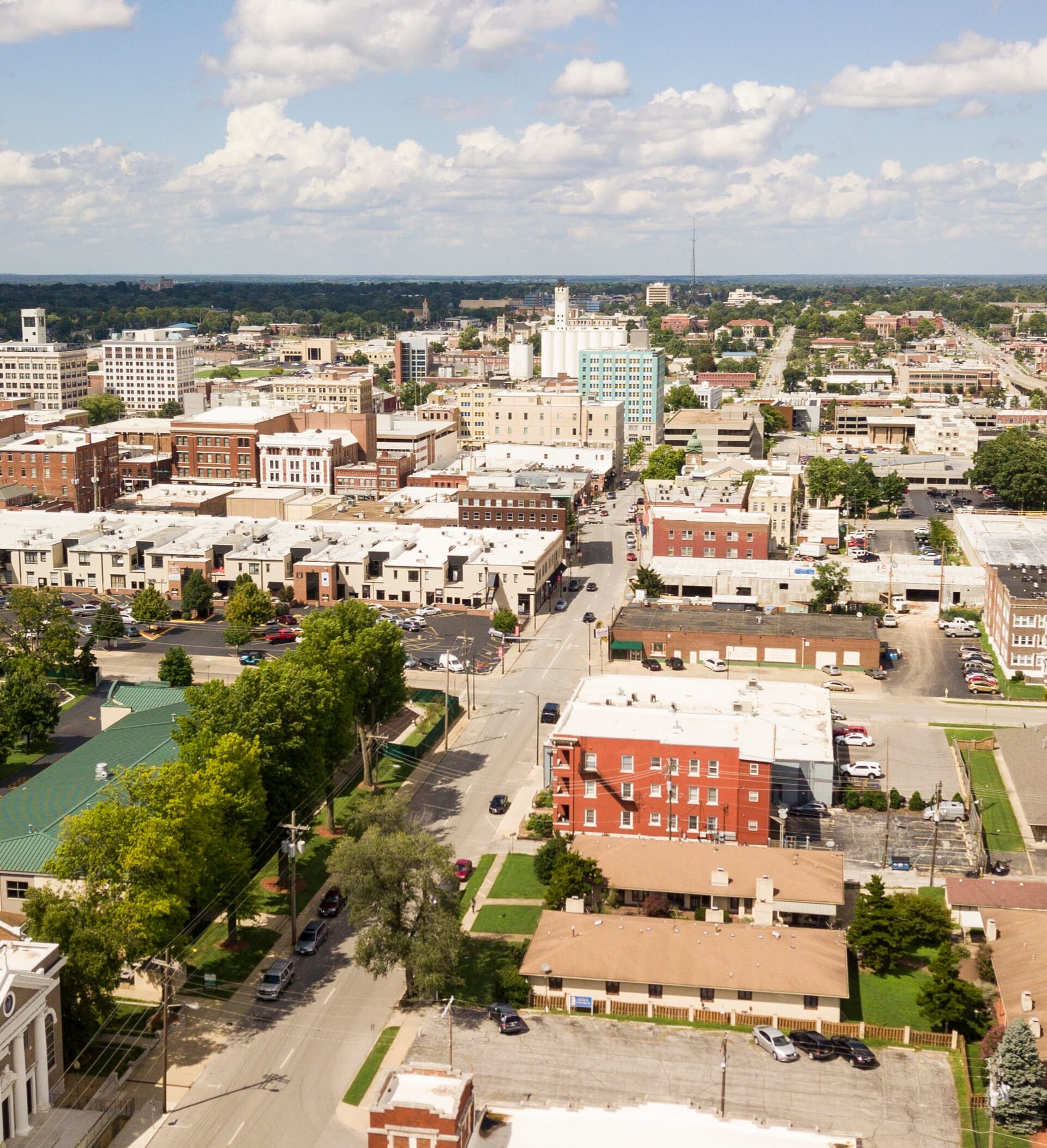 Aerial View Quaint Charming and Humble Over Springfield Missouri stock photo