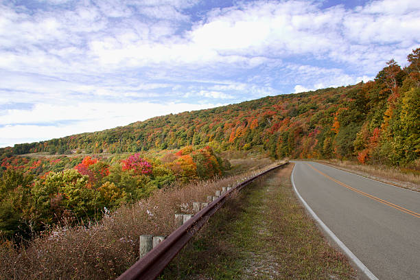 Fall foliage along scenic route. Appalachian Mountains, Allegheny Mountains, Smoky Mountains,