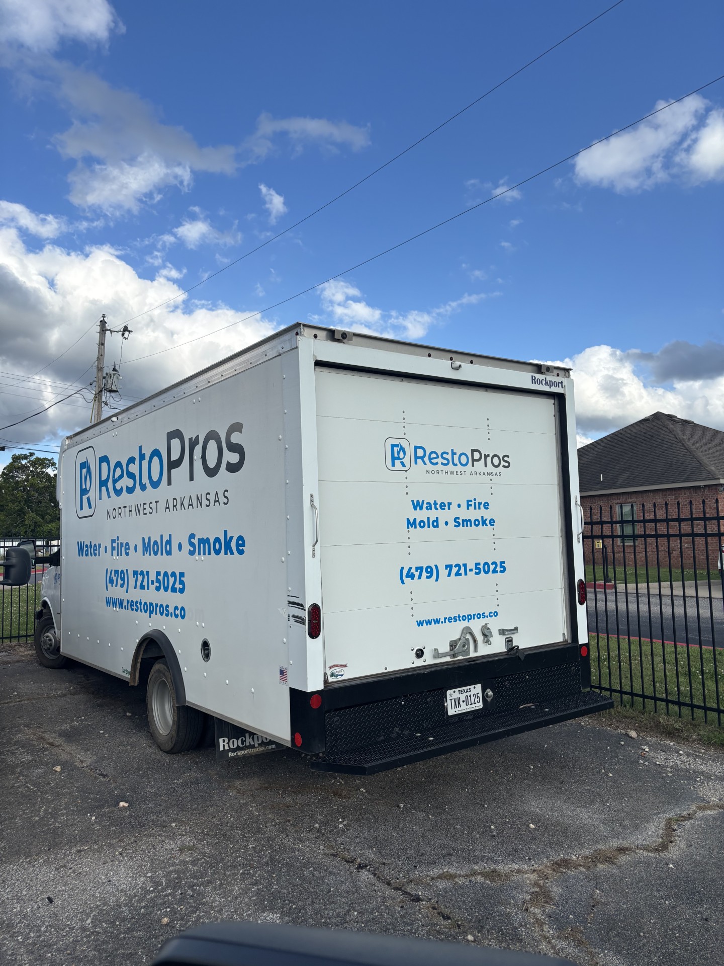 Back of restopros parked trailer