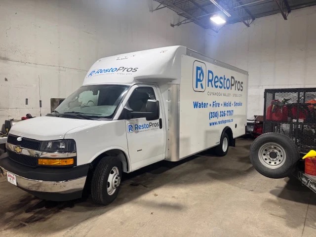 Restopros Cuyahoga Falls truck in a garage