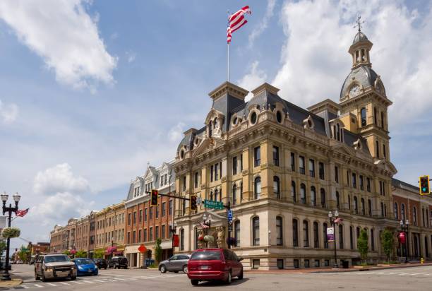 The historic Wayne County Courthouse in Wooster, Ohio