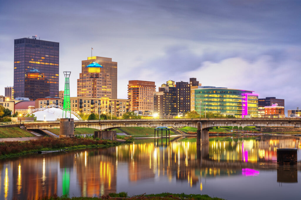 Dayton ohio city skyline