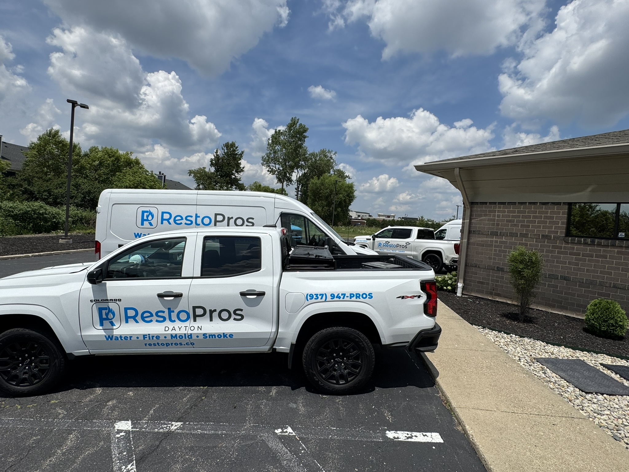 trucks on site