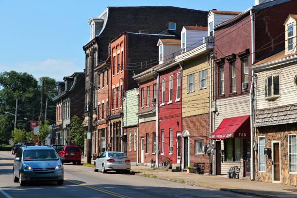 Street view of residential area of Lawrenceville, Pittsburgh. It is the 2nd largest city of Pennsylvania with population of 305,841.