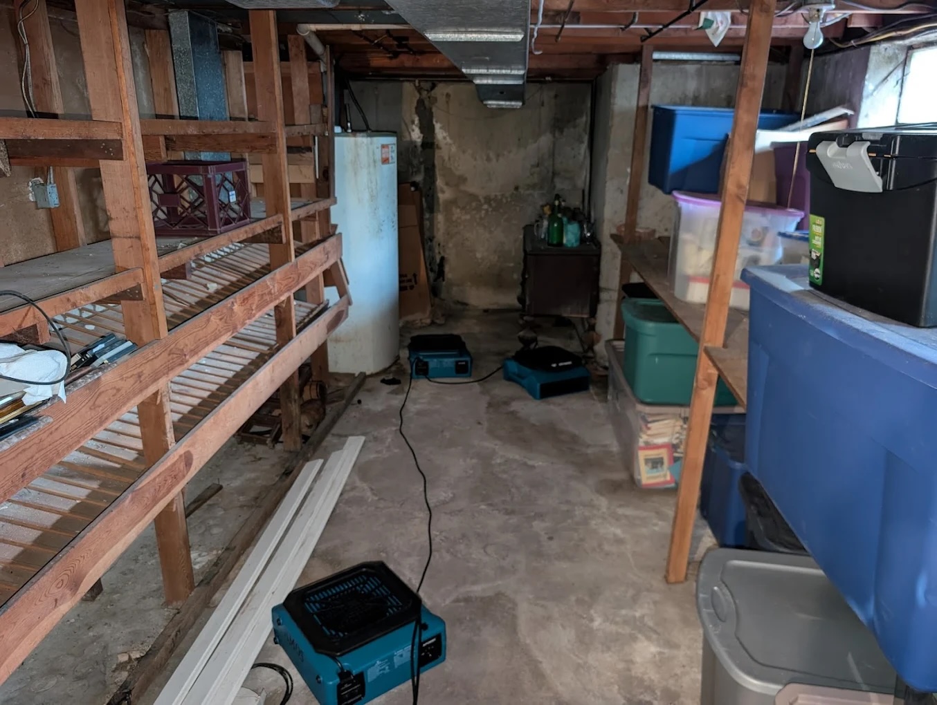 water damage restoration process in basement