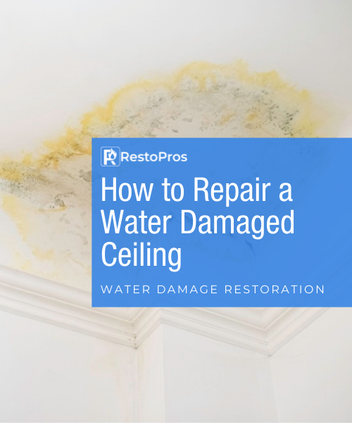 how to repair water damaged ceiling