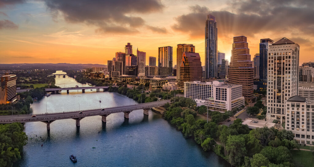 RIverfront Skyline View of Austin, TX