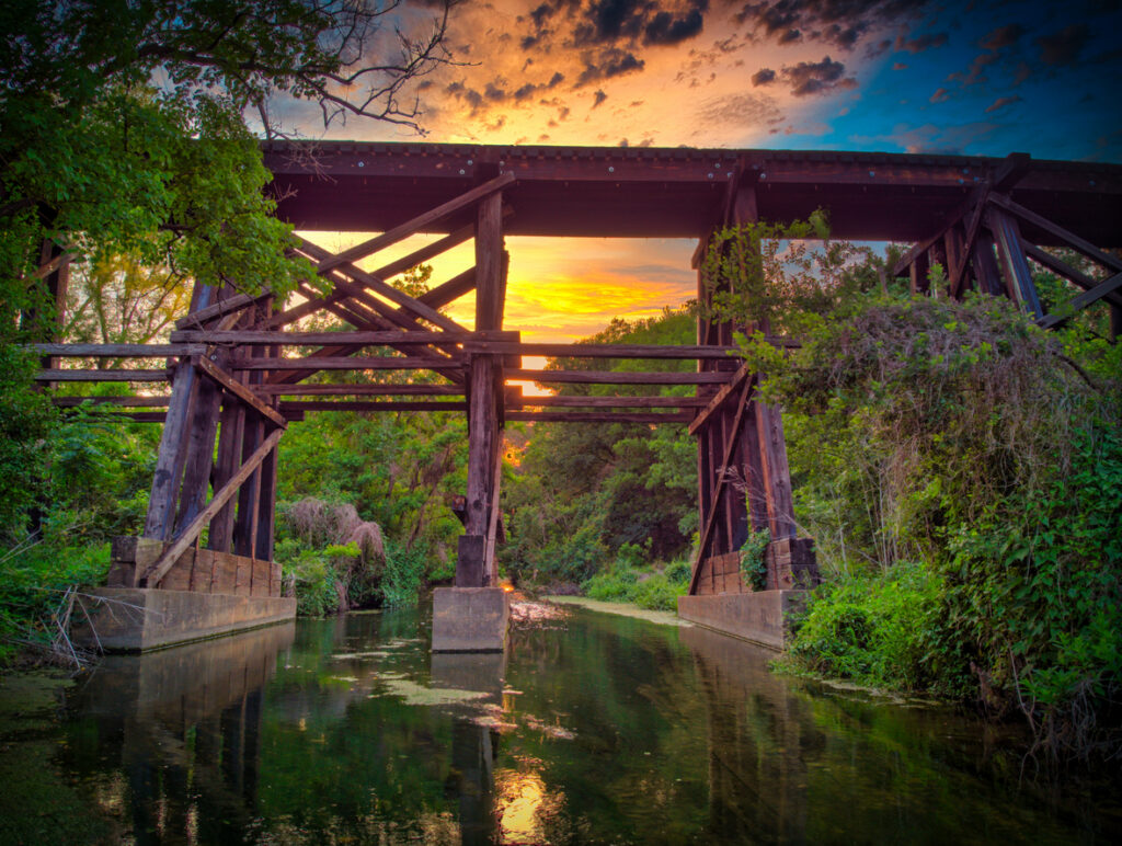 Railroad Trestle Over Brushy Creek in Cedar Park Texas