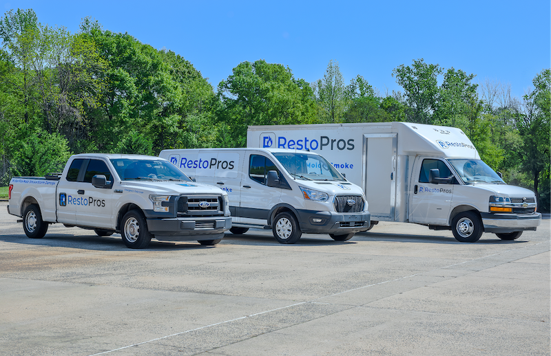 RestoPros trucks in a line