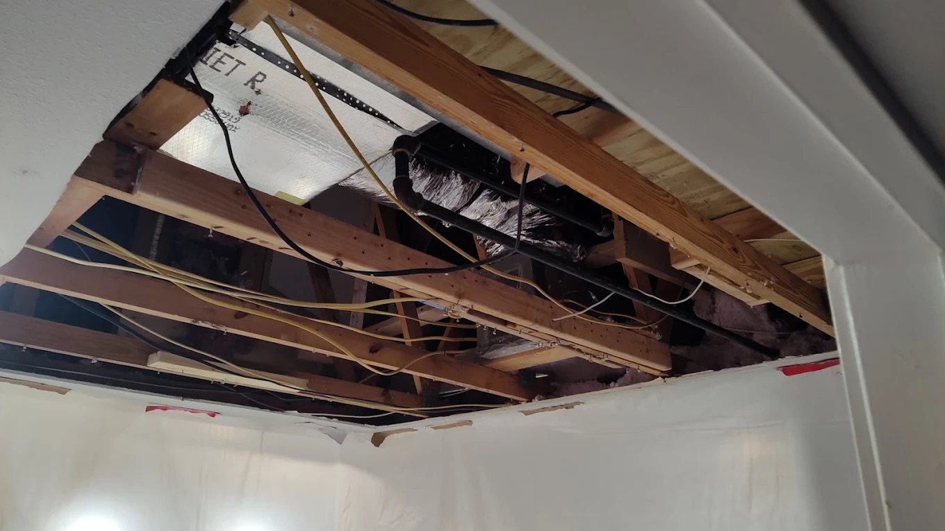 water damaged ceiling