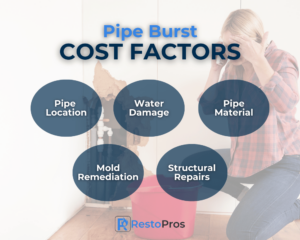 infographic showing the costs of a pipe bursting