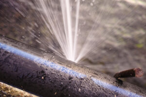 detail of broken pipe in my town