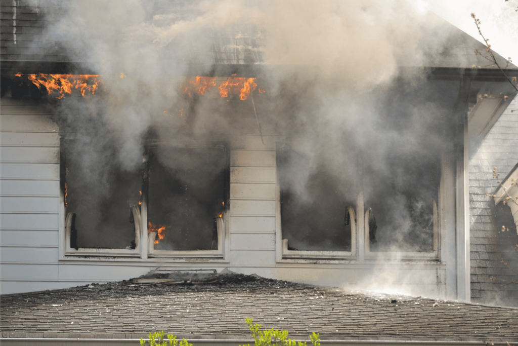burning house