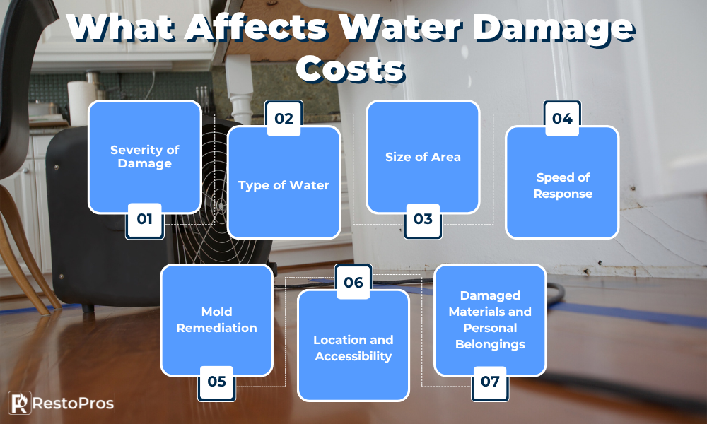 what affects water damage costs