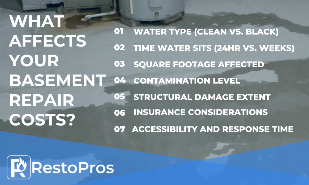 what affects cost of basement flood repair