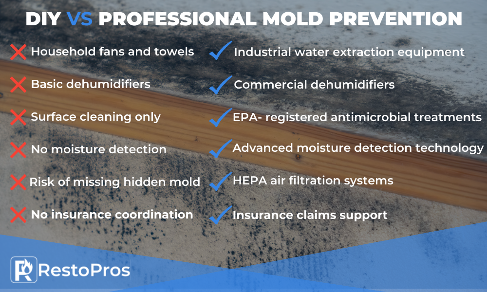diy vs professional mold removal