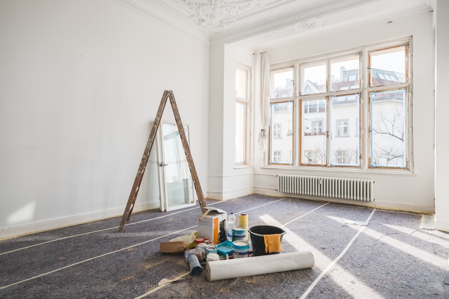 room in old building during restoration