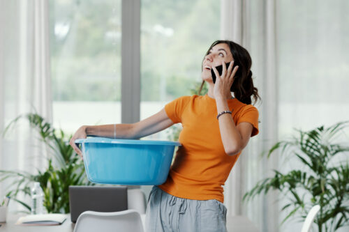 woman on phone with insurance