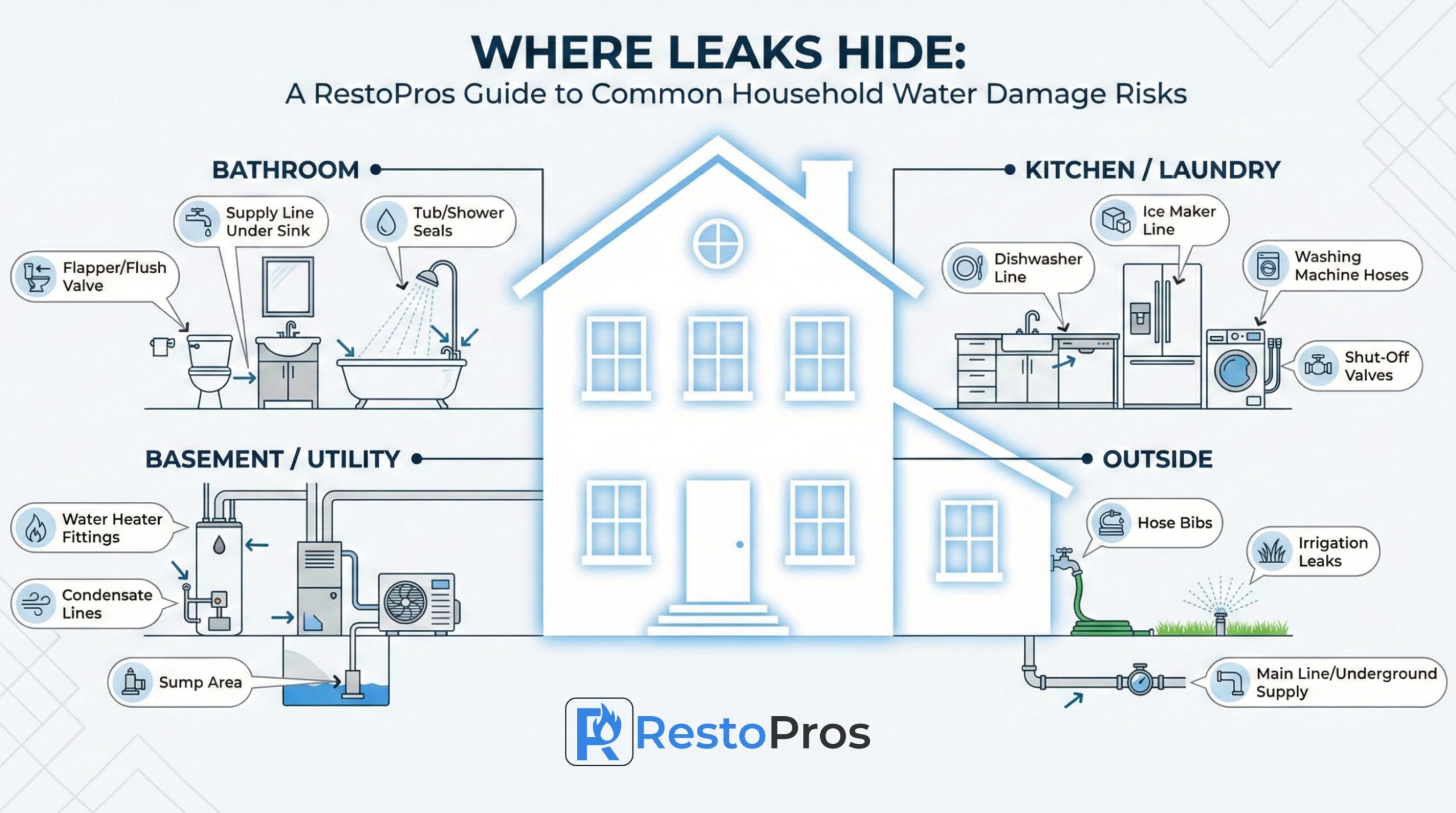 Infrographic: guide to common household water damage risks