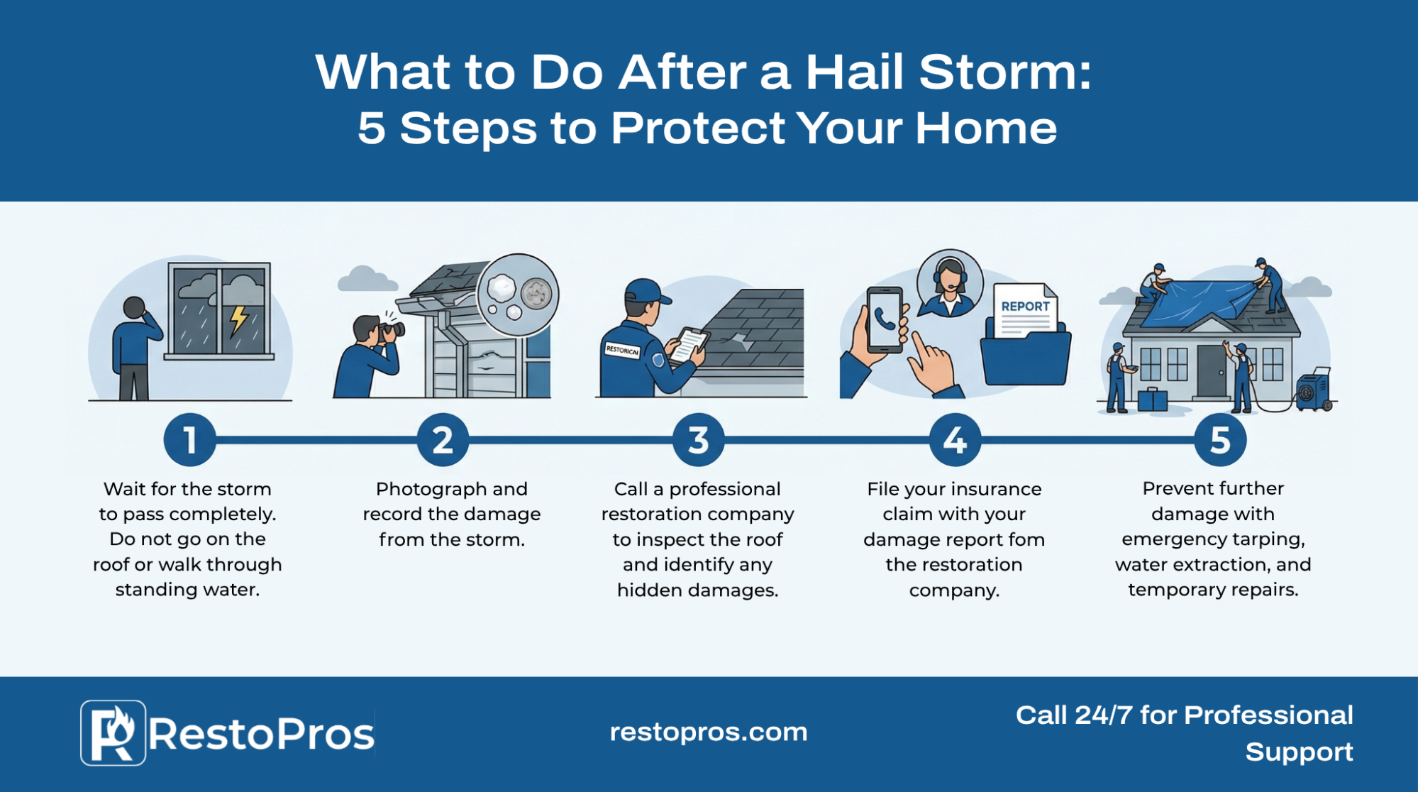 Infographic: What to Do After a Hail Storm: 5 Steps to Protect Your Home