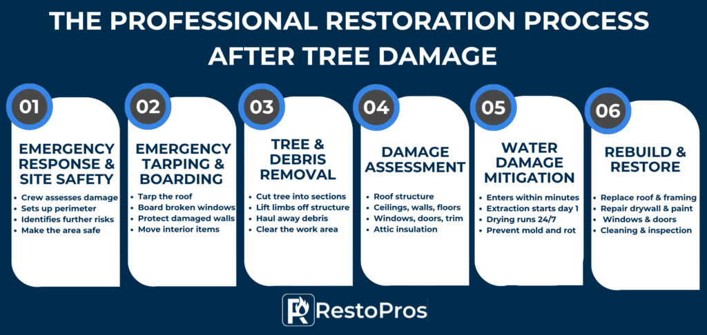 infographic: the professional restoration profess after tree damage