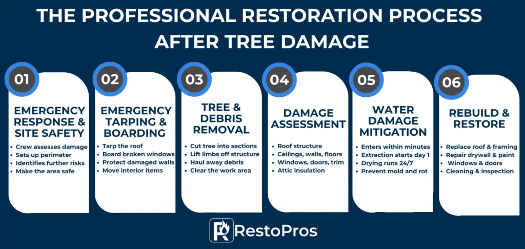 infographic: the professional restoration profess after tree damage