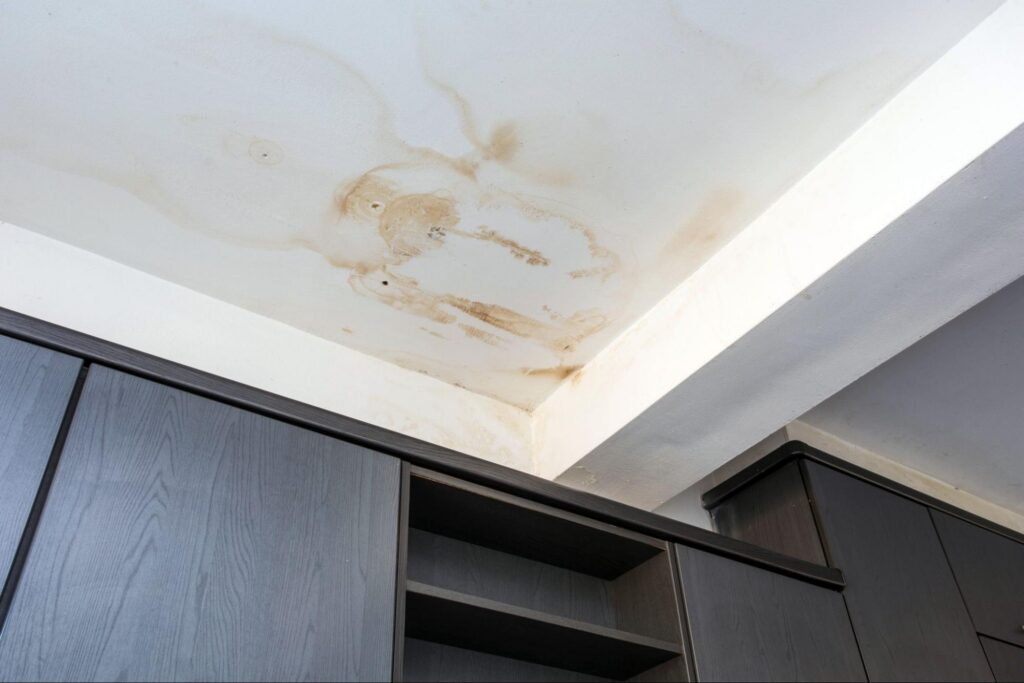 water damage on ceiling