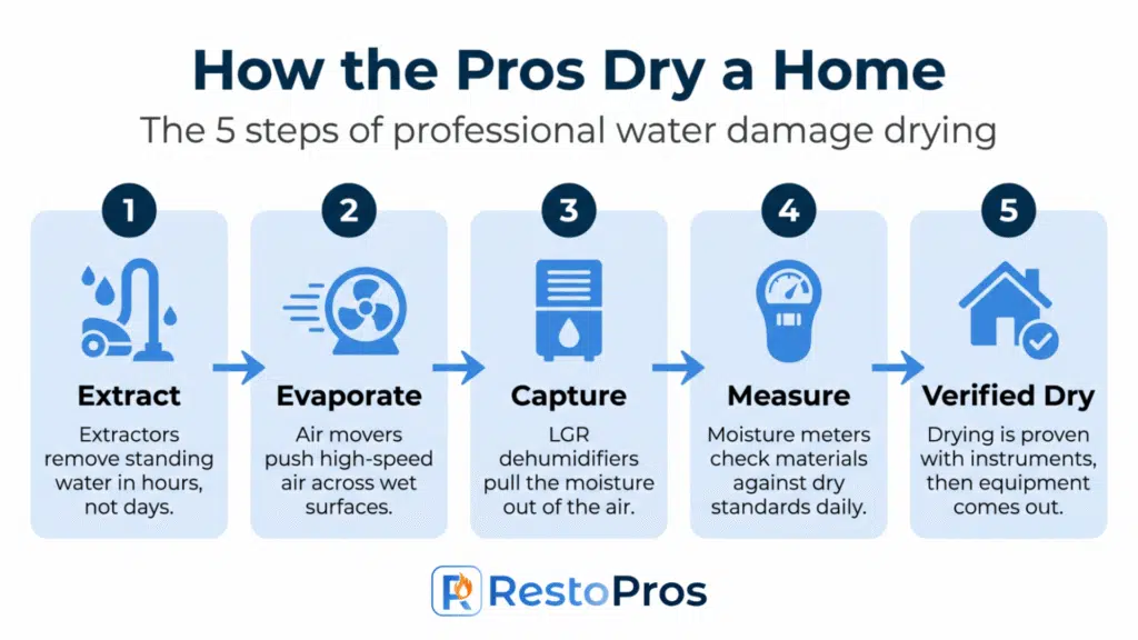 how the pros dry a home infographic